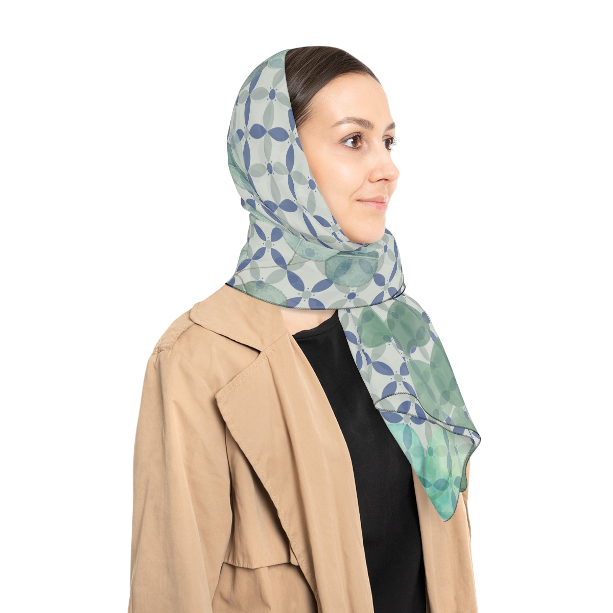 Couture & Vie Chiffon Scarf - Moonlit Trellis