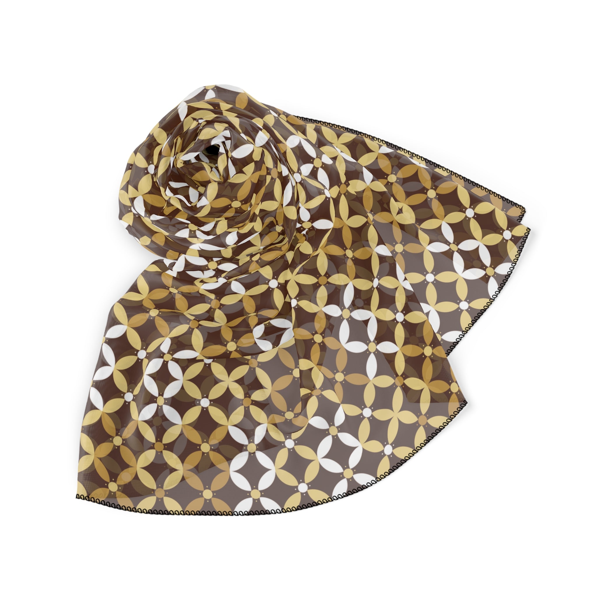 Couture & Vie Chiffon Scarf - Gold Rune