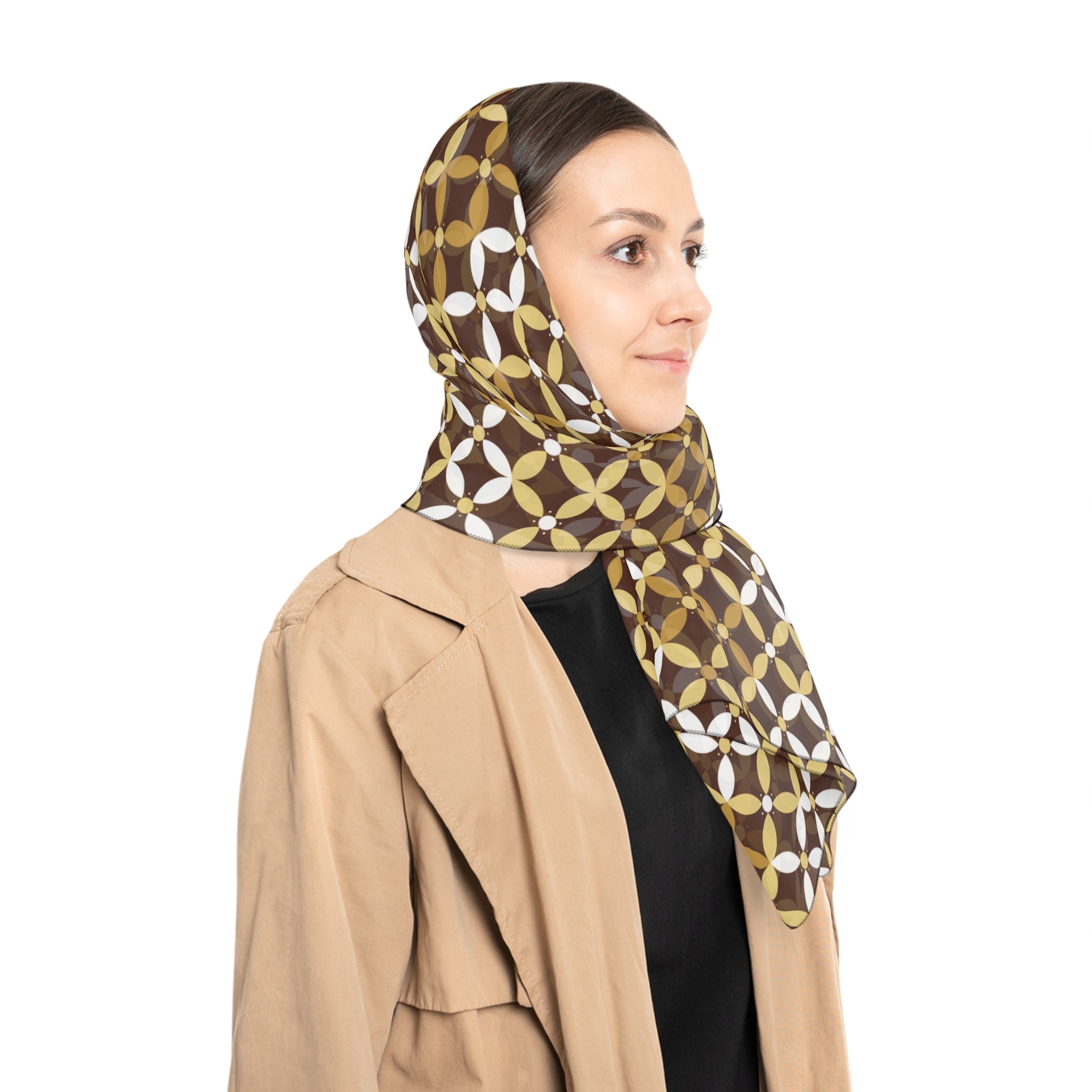 Couture & Vie Chiffon Scarf - Gold Rune