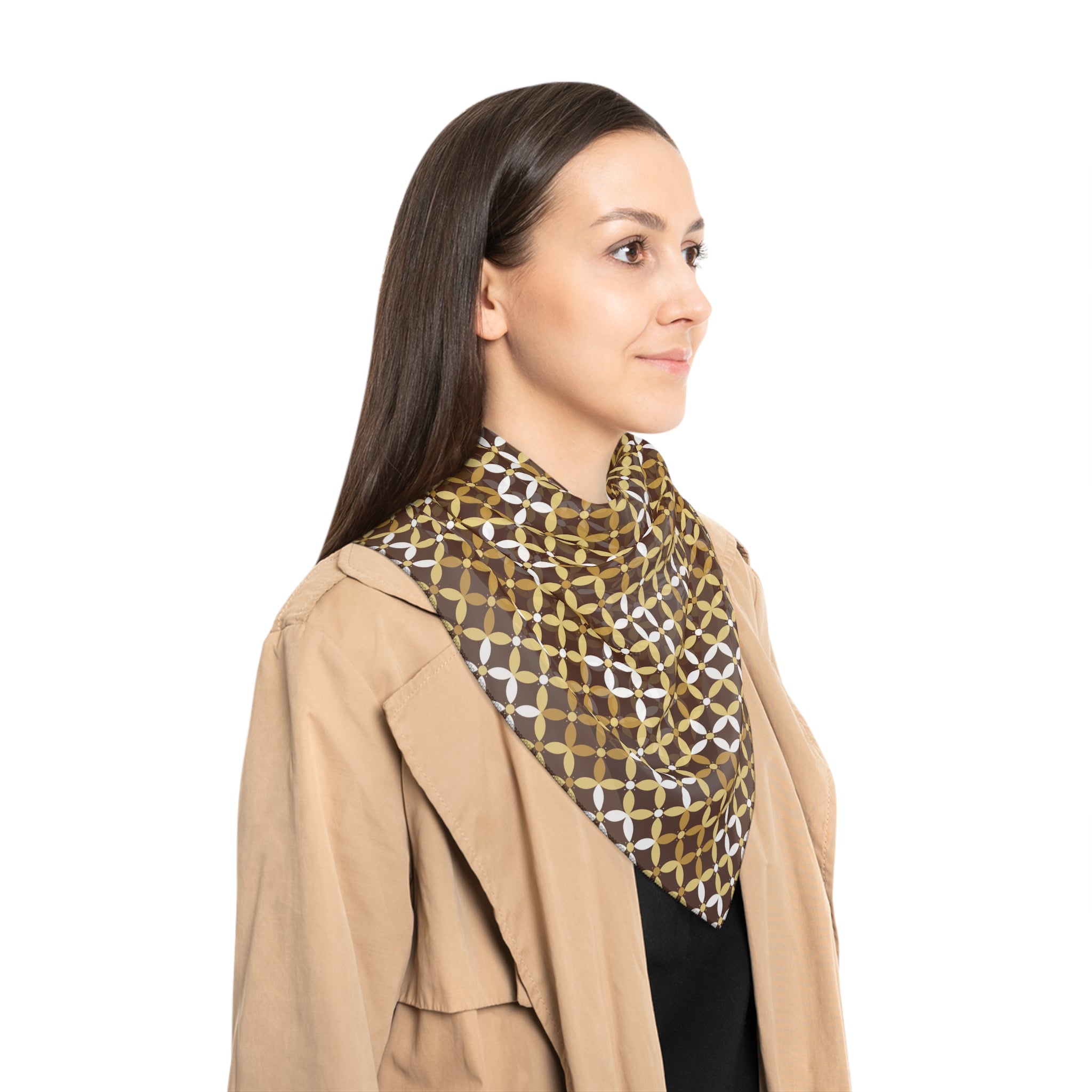 Couture & Vie Chiffon Scarf - Gold Rune