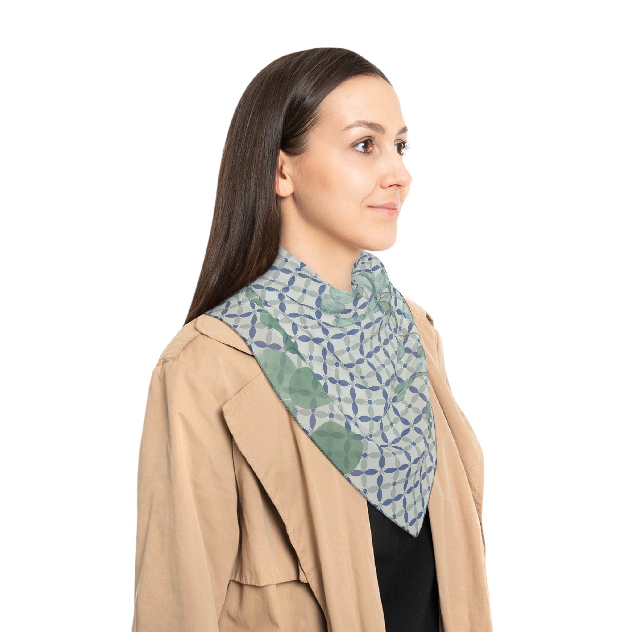 Couture & Vie Chiffon Scarf - Moonlit Trellis