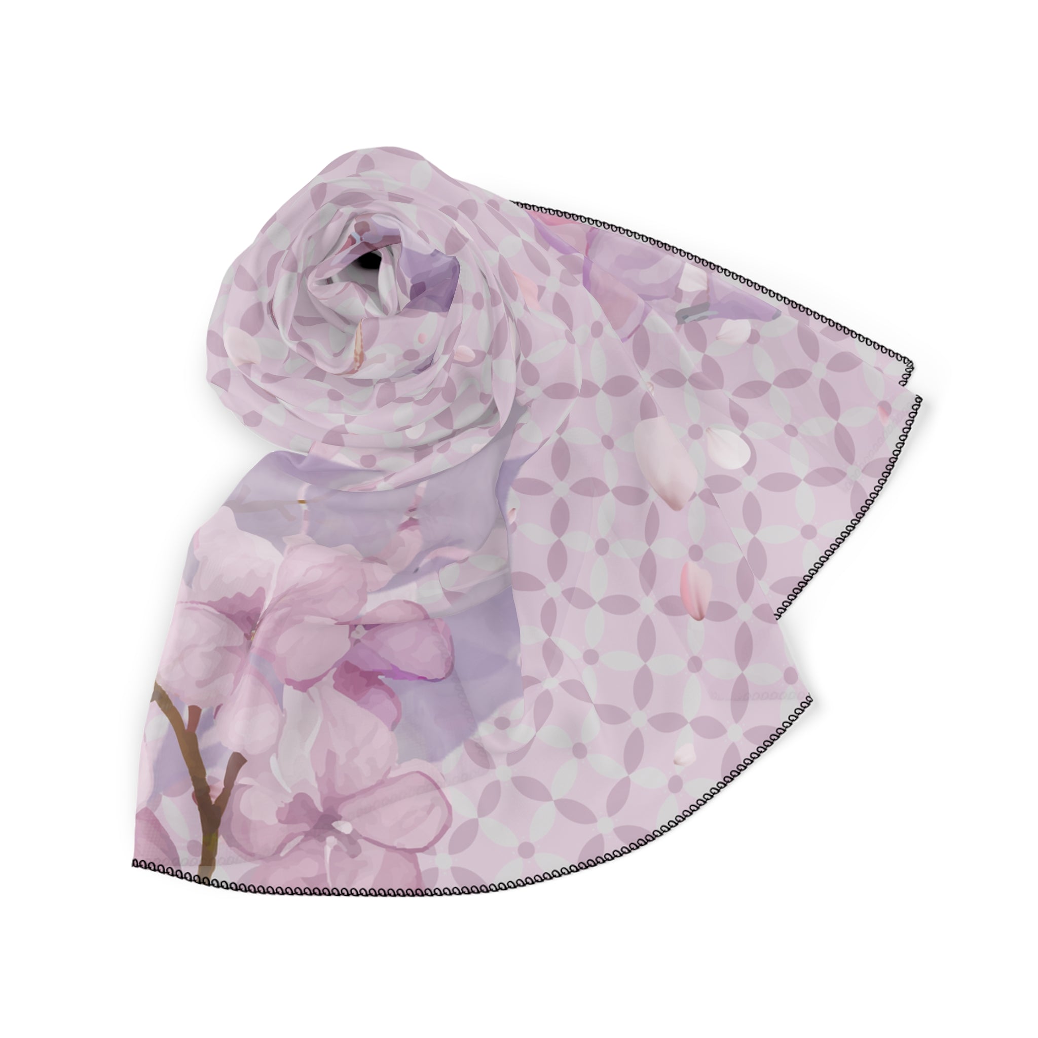 Couture & Vie Chiffon Scarf - Ethereal Bloom