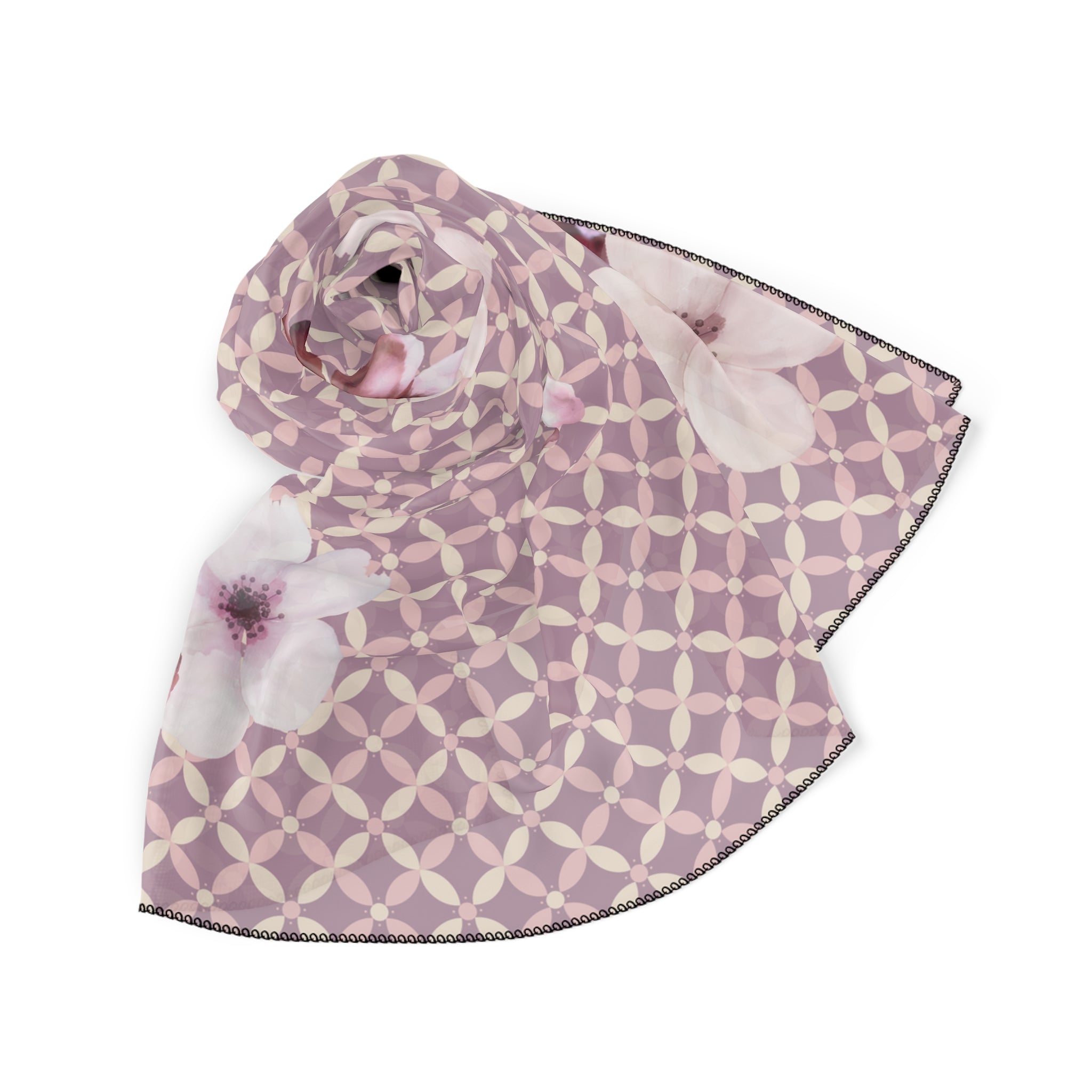 Couture & Vie Chiffon Scarf - Cerise Fleur