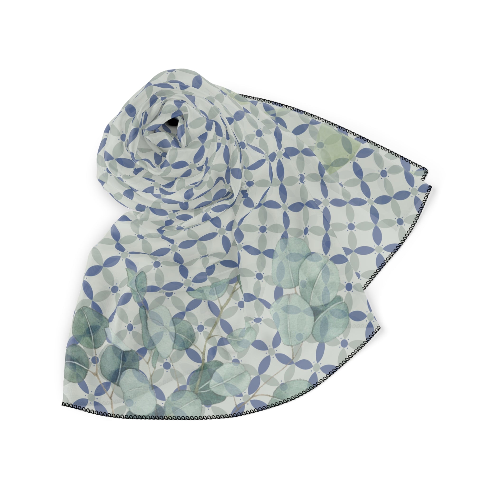 Couture & Vie Chiffon Scarf - Moonlit Trellis